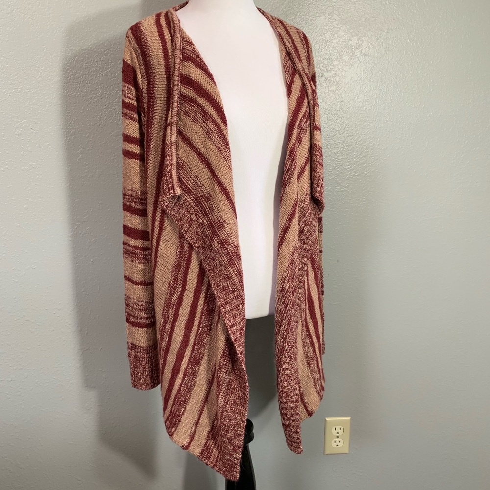 Charlotte Russe striped waterfall cardigan